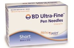 BD Ultra-Fine Mini Pen Needles 8MM 31 Gauge 5/16 3 Box of 90